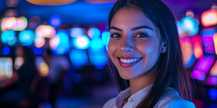 Panel kontrol permainan Hacksaw Gaming menampilkan taruhan, saldo, dan tombol spin